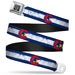 BD Wings Logo CLOSE-UP Full Color Black Silver Seatbelt Belt - Colorado Flag/Snowboarder Weathered Webbing Seatbelt Belts Buckle-Down   