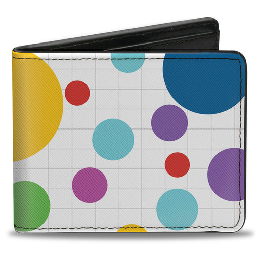 Bi-Fold Wallet - Dots Grid3 White Gray Multi Color Bi-Fold Wallets Buckle-Down   