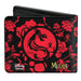 Bi-Fold Wallet - Mulan Flower Blossoms + Mushu Cri-kee Icon Black Red Gold Bi-Fold Wallets Disney   