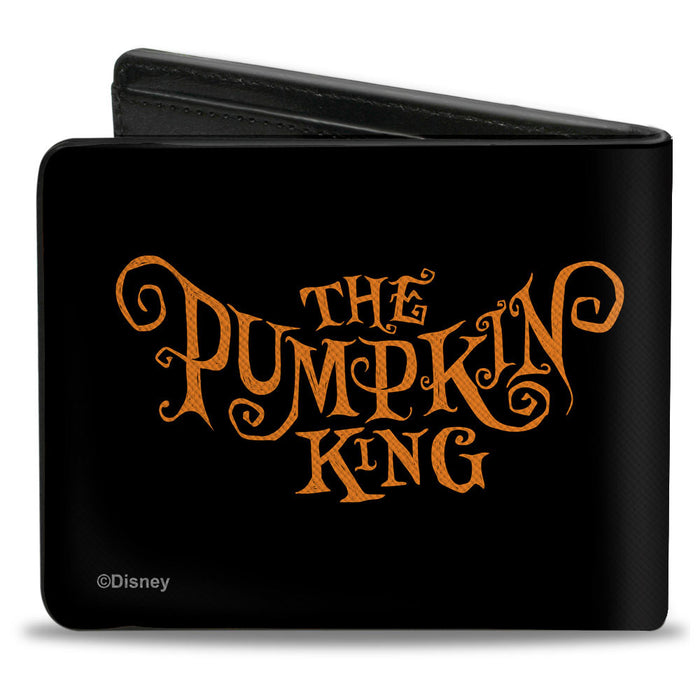 Bi-Fold Wallet - A Nightmare Before Christmas Jack Expressions + THE PUMPKIN KING Text Black Gray Orange Bi-Fold Wallets Disney   