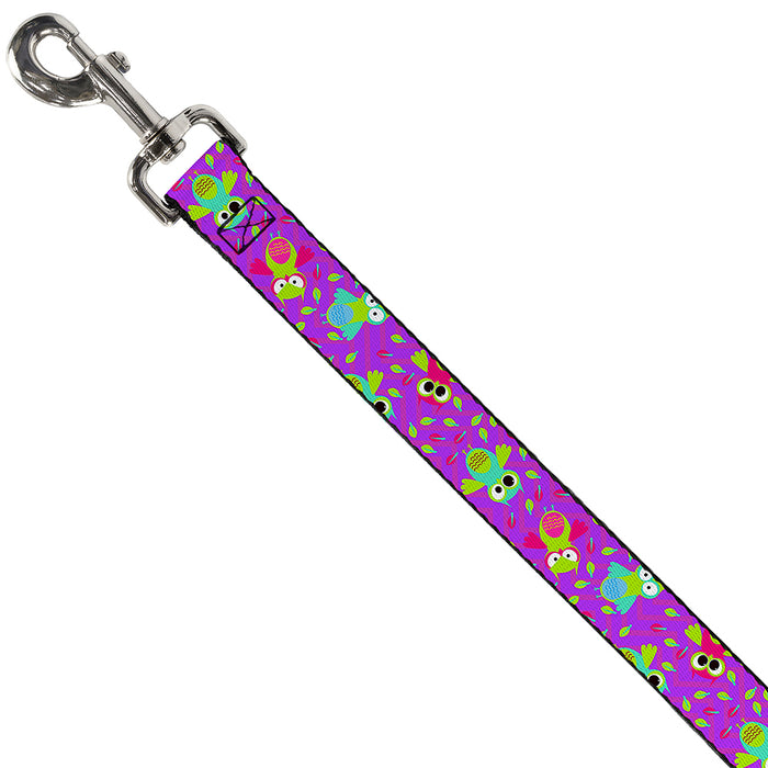 Dog Leash - Flying Owls w/Leaves Purple/Multi Color Dog Leashes Buckle-Down   