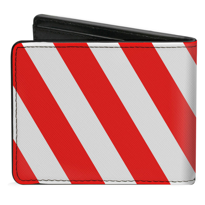 Bi-Fold Wallet - Candy Cane2 Stripe White Red Bi-Fold Wallets Buckle-Down   