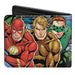Bi-Fold Wallet - Justice League New 52 5-Superhero Group Action Poses Sky Blue Bi-Fold Wallets DC Comics   