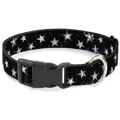 Plastic Clip Collar - Glowing Stars in Space Black/Purple/White Plastic Clip Collars Buckle-Down   