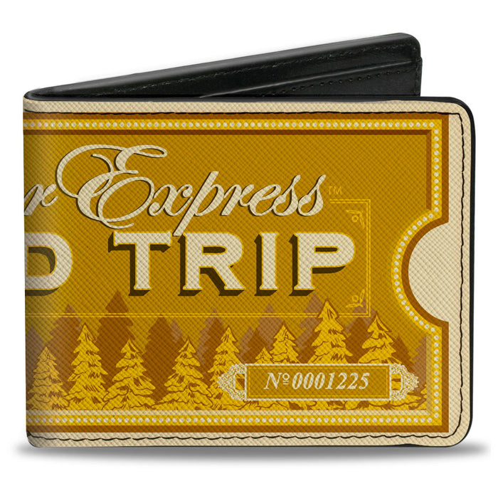 Bi-Fold Wallet - THE POLAR EXPRESS ROUND TRIP Train Ticket Golds Bi-Fold Wallets Warner Bros. Holiday Movies   