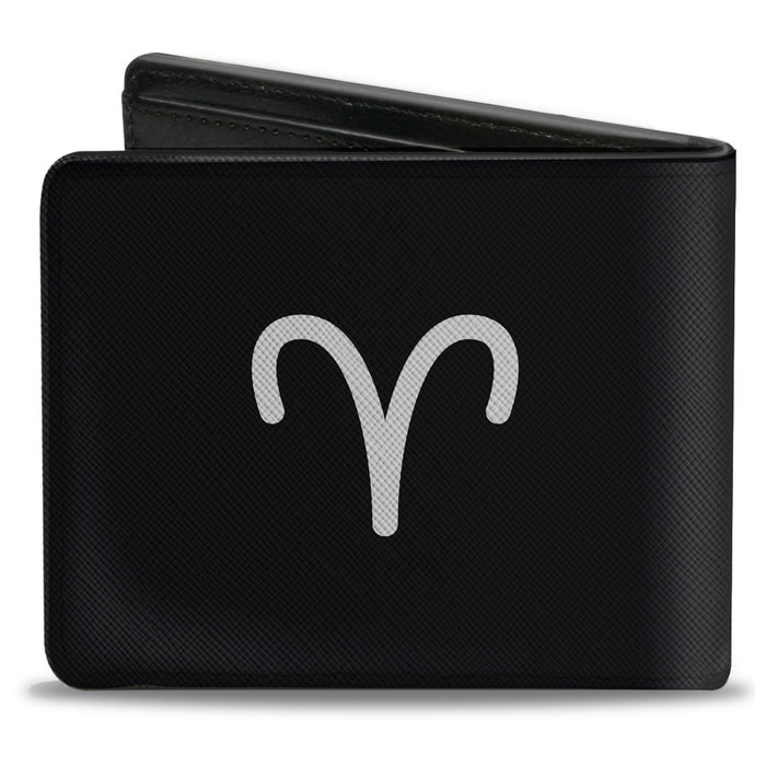 Bi-Fold Wallet - Zodiac ARIES Symbol Black White Bi-Fold Wallets Buckle-Down   