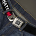 BD Wings Logo CLOSE-UP Full Color Black Silver Seatbelt Belt - Love/Hate Black/White/Fuchsia Webbing Seatbelt Belts Buckle-Down   