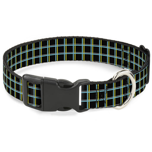 Plastic Clip Collar - Wire Grid Black/Turquoise/Yellow Plastic Clip Collars Buckle-Down   