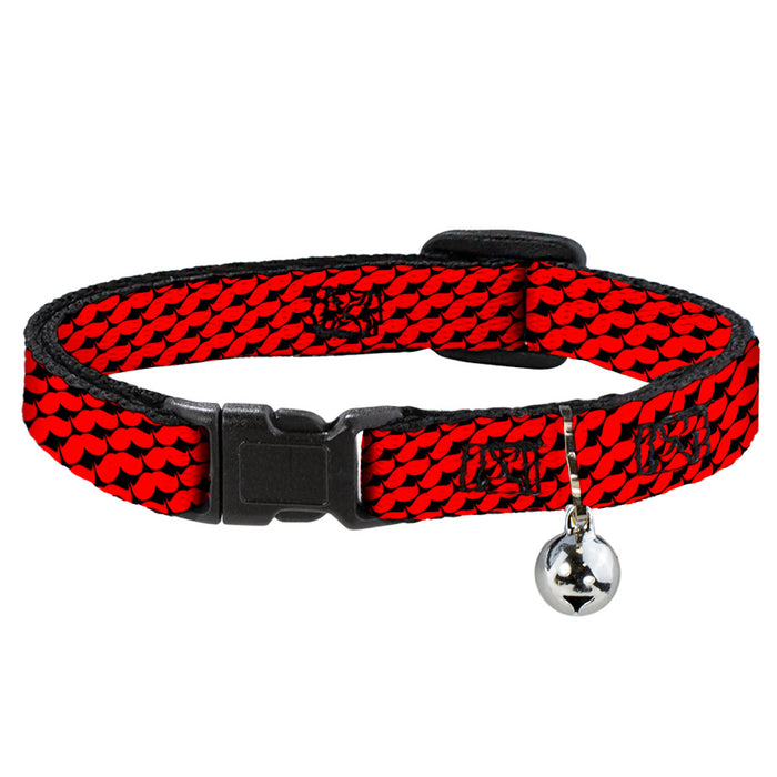 Cat Collar Breakaway - Mustache Monogram Black Red Breakaway Cat Collars Buckle-Down   