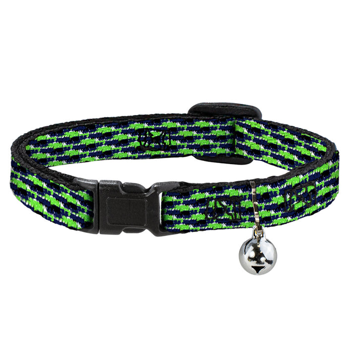 Cat Collar Breakaway - Abstract Scribble Black Blue Neon Green Breakaway Cat Collars Buckle-Down   