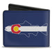 Bi-Fold Wallet - Colorado Trout Flag Snowy Mountains Blues White Red Yellow Bi-Fold Wallets Buckle-Down   