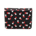 Women's Wallet ID Fold Over - Minnie Mouse Script with Expressions Scattered Black Mini ID Wallets Disney   