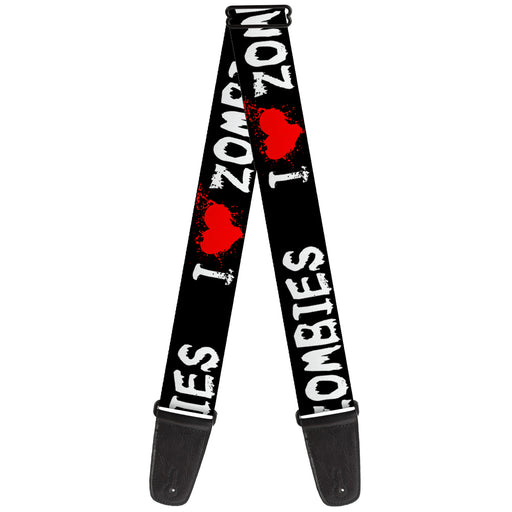 Guitar Strap - I "Heart" ZOMBIES Bloody Splatter Black White Red Guitar Straps Buckle-Down   