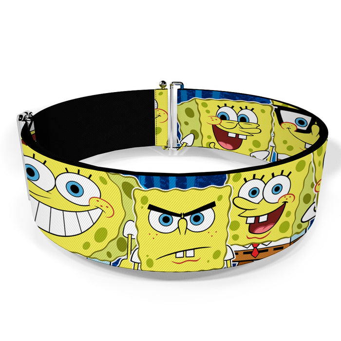 Cinch Waist Belt - SpongeBob Expressions Stripe Blue Womens Cinch Waist Belts Nickelodeon   