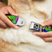 Dog Bone Seatbelt Buckle Collar - Sound Effects Green/Multi Color Seatbelt Buckle Collars Buckle-Down   