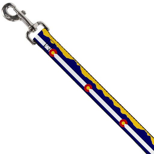 Dog Leash - Colorado Flag/Mountain Silhouette Yellow Dog Leashes Buckle-Down   