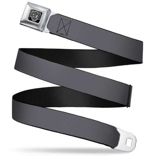 BD Wings Logo CLOSE-UP Full Color Black Silver Seatbelt Belt - Charcoal Webbing Seatbelt Belts Buckle-Down   