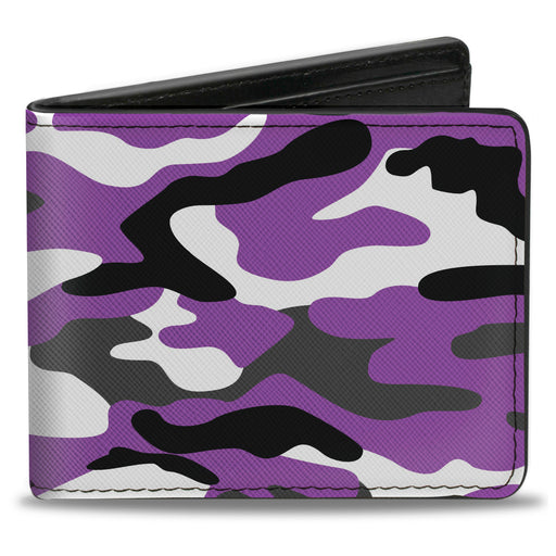 Bi-Fold Wallet - Camo Purple Black Gray White Bi-Fold Wallets Buckle-Down   