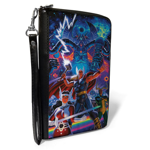 MARVEL UNIVERSE PU Zip Around Wallet Rectangle - Marvel The Mighty Thor Issue #8 Variant Cover Group Pose Clutch Zip Around Wallets Marvel Comics   