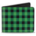 Bi-Fold Wallet - Buffalo Plaid Black Neon Green Bi-Fold Wallets Buckle-Down   