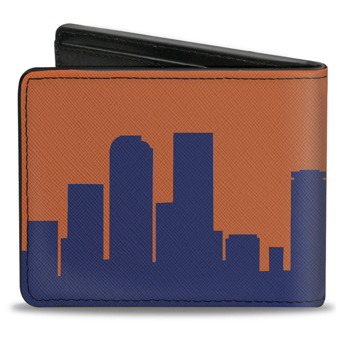 Bi-Fold Wallet - Denver Solid Skyline Orange Navy Bi-Fold Wallets Buckle-Down   