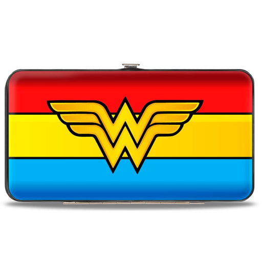 Hinged Wallet - Wonder Woman Logo Stripe Red Yellows Blue Hinged Wallets DC Comics   
