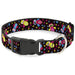 Plastic Clip Collar - Flying Owls w/Leaves Black/Multi Color Plastic Clip Collars Buckle-Down   