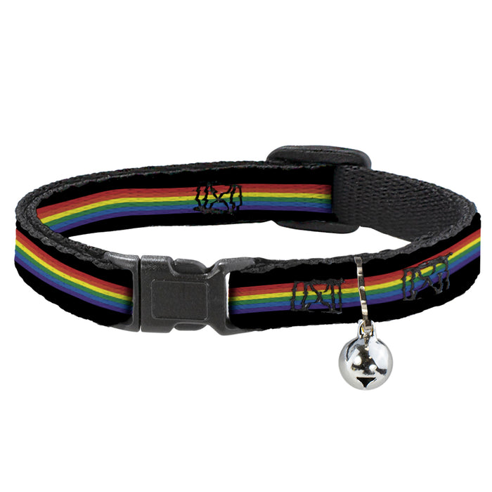 Cat Collar Breakaway - Stripe Black Rainbow Breakaway Cat Collars Buckle-Down   