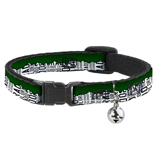 Cat Collar Breakaway - Colorado Mountains Green White Black Text Breakaway Cat Collars Buckle-Down   