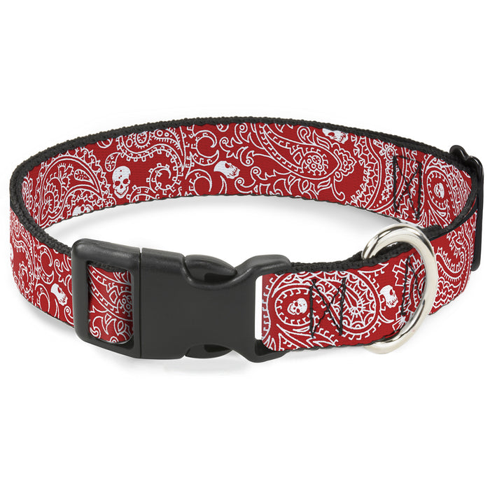 Plastic Clip Collar - Bandana/Skulls Red/White Plastic Clip Collars Buckle-Down   