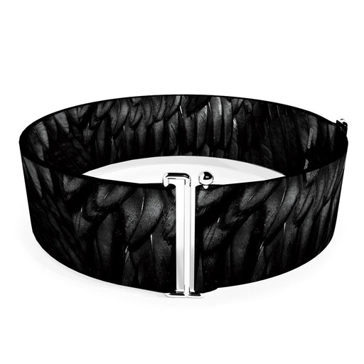 Cinch Waist Belt - Maleficent's Wing Feathers Bounding Black Grays Womens Cinch Waist Belts Disney   