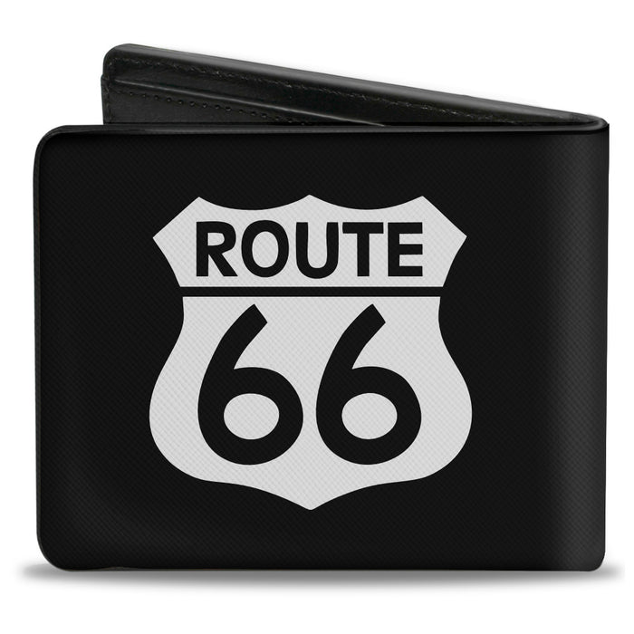 Bi-Fold Wallet - ROUTE 66 Highway Sign Black White Bi-Fold Wallets Buckle-Down   