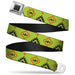 BD Wings Logo CLOSE-UP Full Color Black Silver Seatbelt Belt - Aztec20 Green/Orange/Black Webbing Seatbelt Belts Buckle-Down   