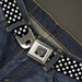 BD Wings Logo CLOSE-UP Full Color Black Silver Seatbelt Belt - Micro Polka Dots2 Black/White Webbing Seatbelt Belts Buckle-Down   