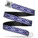 BD Wings Logo CLOSE-UP Full Color Black Silver Seatbelt Belt - Geometric Diamond Blue/White Webbing Seatbelt Belts Buckle-Down   