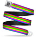 BD Wings Logo CLOSE-UP Full Color Black Silver Seatbelt Belt - Stripes Purple/Orange/Green/Yellow/Pink/Blue Webbing Seatbelt Belts Buckle-Down   