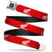 Honda Motorcycle Black Silver Seatbelt Belt - HONDA Motorcycle Logo Red/White Webbing Seatbelt Belts Honda Motorsports   