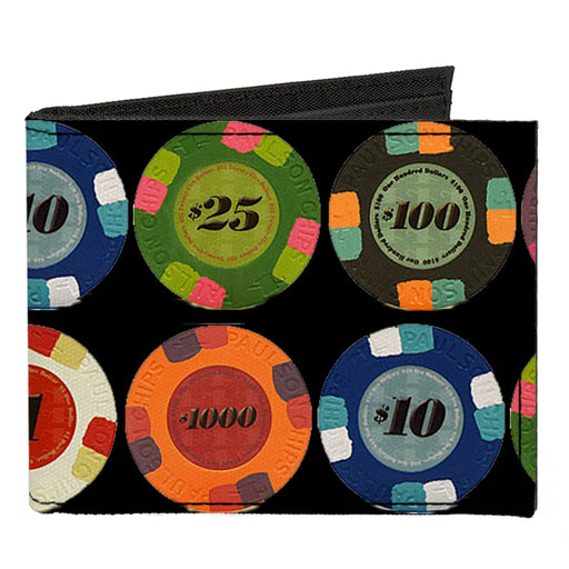 Canvas Bi-Fold Wallet - Poker Chips 1 Canvas Bi-Fold Wallets Buckle-Down   
