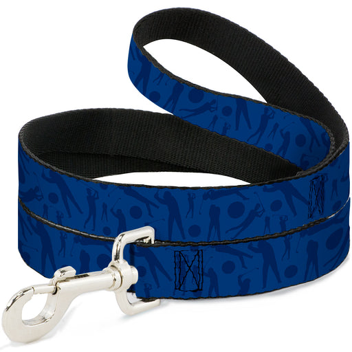 Dog Leash - Golfing Silhouettes Collage Blues Dog Leashes Buckle-Down   