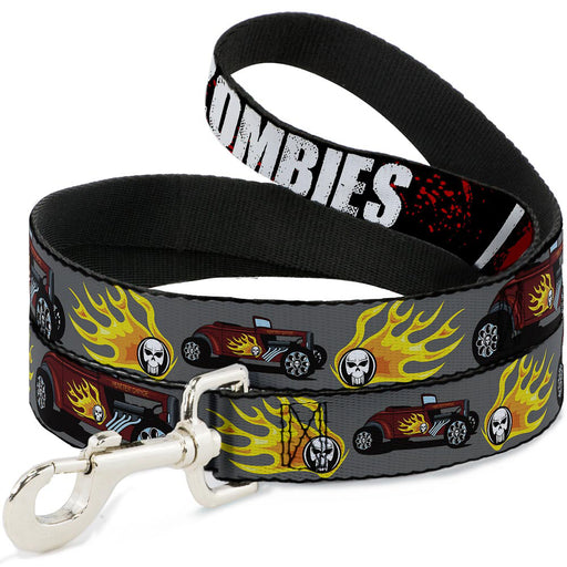 Dog Leash - I "HEART" ZOMBIES Black/White/Red Splatter Dog Leashes Buckle-Down   