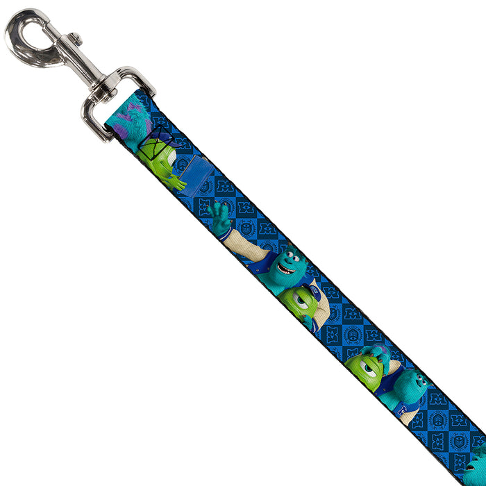 Dog Leash - Monsters University Sulley & Mike Poses/Checkers Blue Dog Leashes Disney   