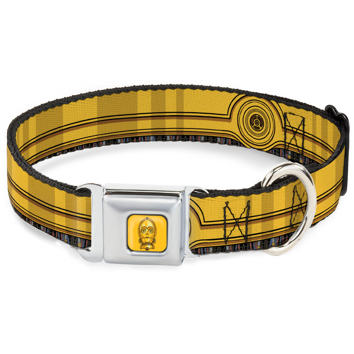 C3-PO Face Full Color Yellows/Black Seatbelt Buckle Collar - Star Wars C3-PO Wires Bounding2 Yellows/Black/Multi Color Seatbelt Buckle Collars Star Wars   