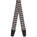 Guitar Strap - Skull w Bow Black White Red Guitar Straps Buckle-Down   
