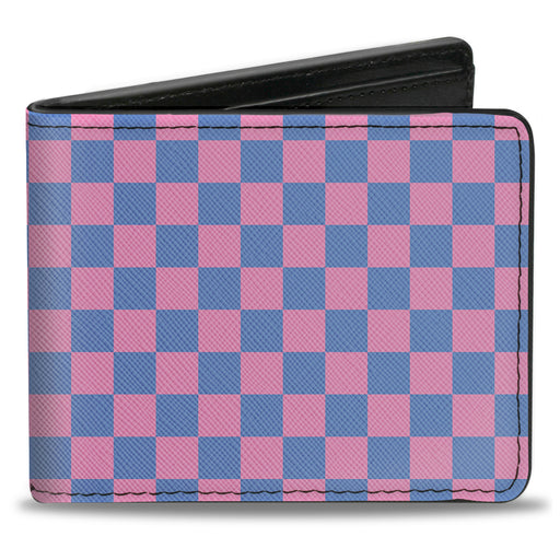 Bi-Fold Wallet - Checker Baby Pink Baby Blue Bi-Fold Wallets Buckle-Down   
