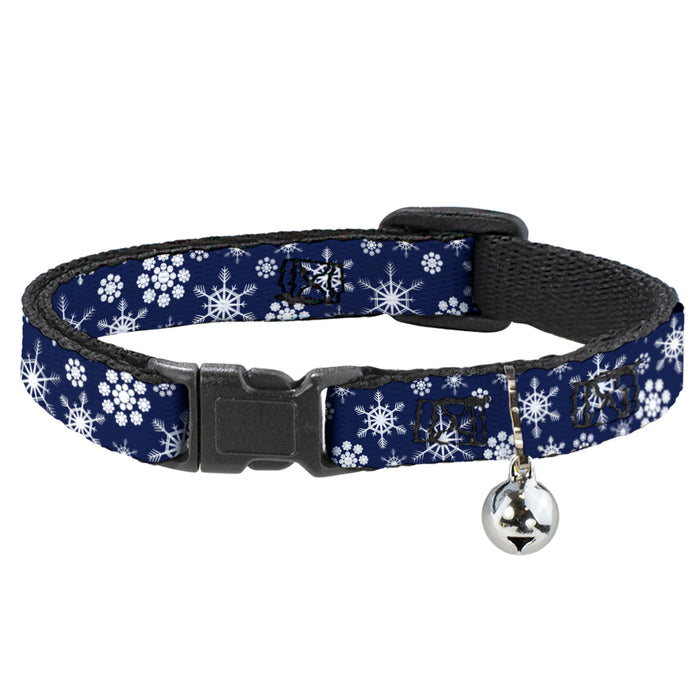 Cat Collar Breakaway - Snowflakes Blue White Breakaway Cat Collars Buckle-Down   