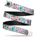 BD Wings Logo CLOSE-UP Full Color Black Silver Seatbelt Belt - Stargazer White/Multi Color Webbing Seatbelt Belts Buckle-Down   