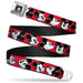 Mickey Mouse Winking Full Color Black Seatbelt Belt - Mickey Mouse Expressions Red/Black/White Webbing Seatbelt Belts Disney   