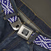 BD Wings Logo CLOSE-UP Full Color Black Silver Seatbelt Belt - Geometric Diamond Blue/White Webbing Seatbelt Belts Buckle-Down   