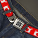 BD Wings Logo CLOSE-UP Full Color Black Silver Seatbelt Belt - Camera Red/White Webbing Seatbelt Belts Buckle-Down   