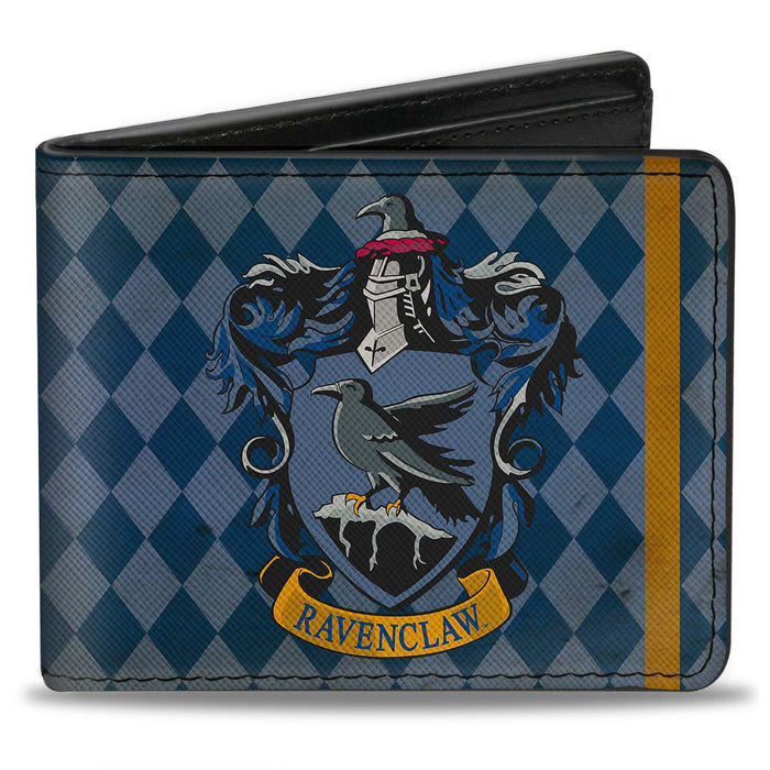 Bi-Fold Wallet - RAVENCLAW Crest Diamonds Weathered Blues Gold Bi-Fold Wallets The Wizarding World of Harry Potter   